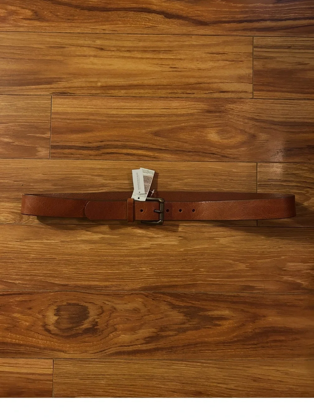 Banana Republic Cognac Brown Leather Belt with Antique Brass Buckle size 40